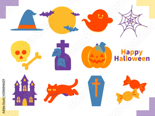 ハロウィンのイラストセット