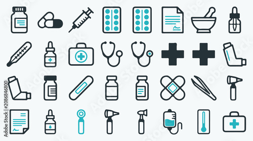 Fotografie Medical and Healthcare Icon Set