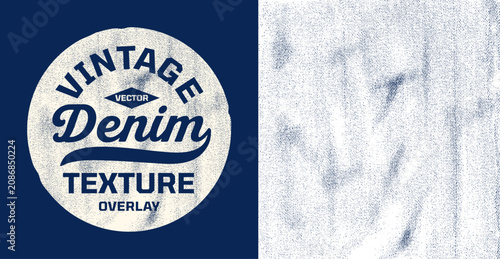 Fotografie Vintage denim texture overlay vector with realistic fabric grain and distressed textile effect