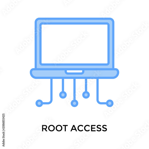 Fotografie Root Access Icon Lineal Blue Style