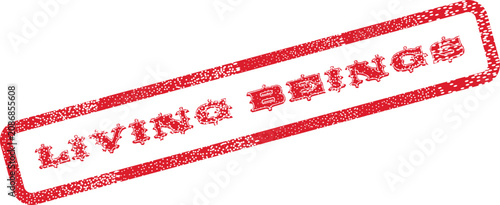 Photography A striking red grunge rubber stamp prominently featuring the profound phrase Liv