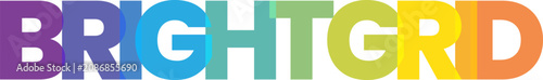 Φωτογραφία A striking and visually appealing BRIGHTGRID text overlay featuring a rainbow of