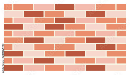 brick wall seamless pattern in pastel terracotta and pink colors