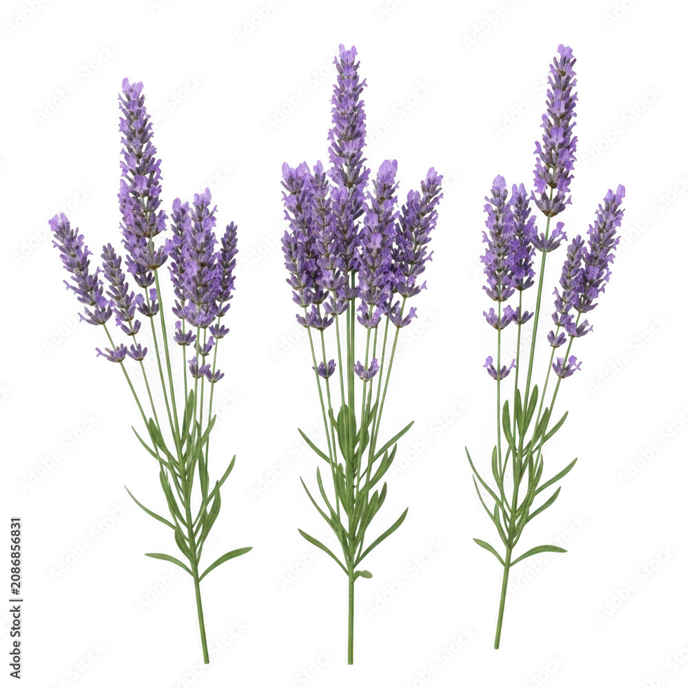 Fototapeta premium A cluster of vibrant purple lavender flowers in full bloom