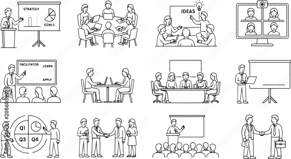 Obraz premium Business people working together in office meeting and presentation teamwork and collaboration