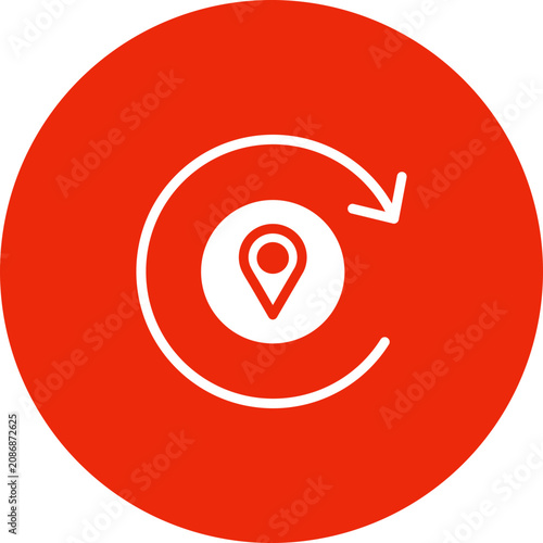 Foto Refresh Location Glyph Circle Icon, Refresh Icon, Location Update Icon, GPS Refr