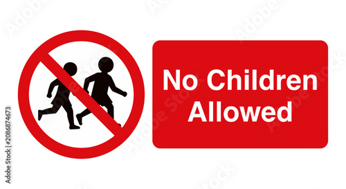 Schilderij op canvas No children allowed prohibition sign