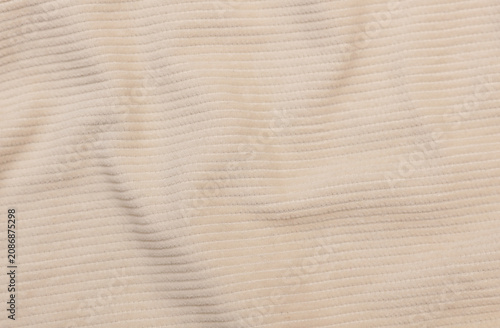 Foto Light beige corduroy texture close up