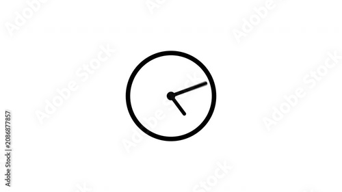 clean and modern clock icon animation representing time, Clock icon flat style 24 hours day fast speed with moving timer clock rotation. 4K video