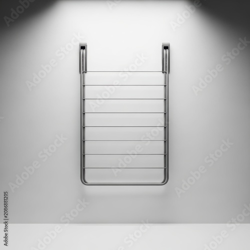 Gray Wall-Mounted Foldable Drying Rack with 8 Rungs