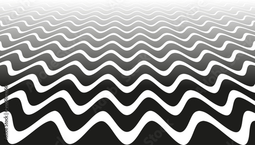 Принти на полотні Black and White Wavy Lines Pattern