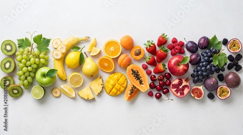 Fresh Fruit Gradient Flat Lay