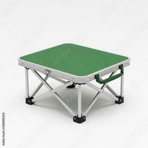 Portable Green Camping Table on White Background