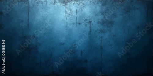 Schilderij op canvas Dark Blue Grunge Wall Texture with Aged Concrete Surface Rough Vintage Metal Pai