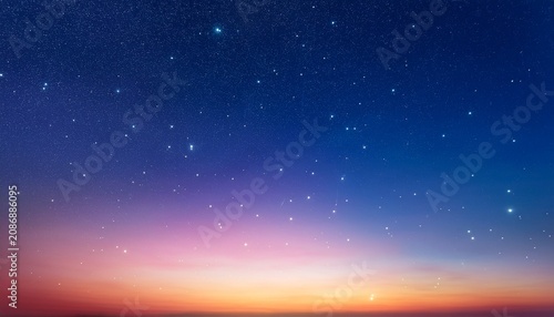 Abstract Gradient Sunset Sky With Subtle Star Like Specks And Atmospheric Color Blend