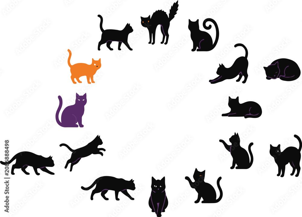 Obraz premium Halloween cat Vector design 