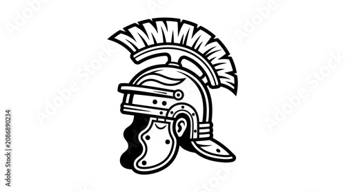Foto Roman Centurion Helmet Icon Vector Illustration - Ancient Warrior Headwear