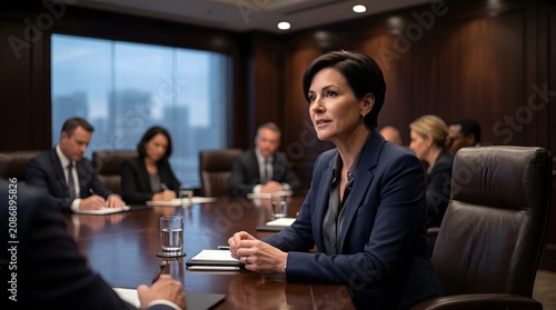 Female Executive Leading Corporate Boardroom Discussion