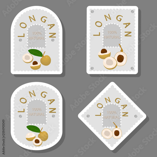 Fruit theme from set juicy delicious longan of various sizes