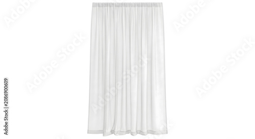 Schilderij op canvas White sheer curtain panel with elegant pleats