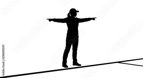 Tennis line judge making a call during a us open match