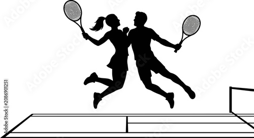 Tennis players celebrating a victory at the us open tournament