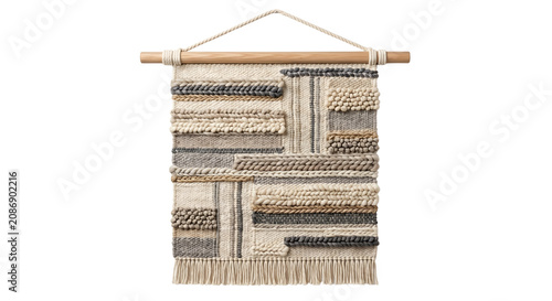 фотографія Boho multi textured woven macrame wall hanging