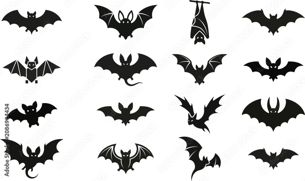 Fototapeta premium Halloween bat silhouettes for spooky decorations and designs