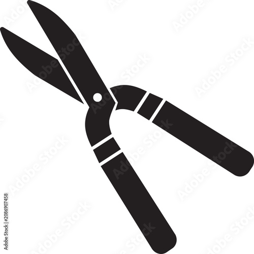 Billede på lærred Vector illustration of heavy duty garden pruning shears tool icon with gardening