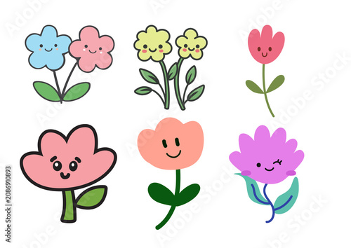 set of pink tulips
