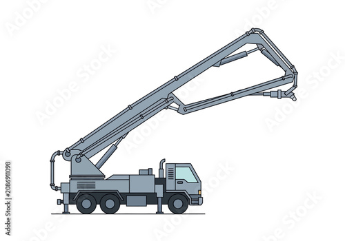Tableau sur toile Crane Truck Heavy Machinery Equipment Vehicle.