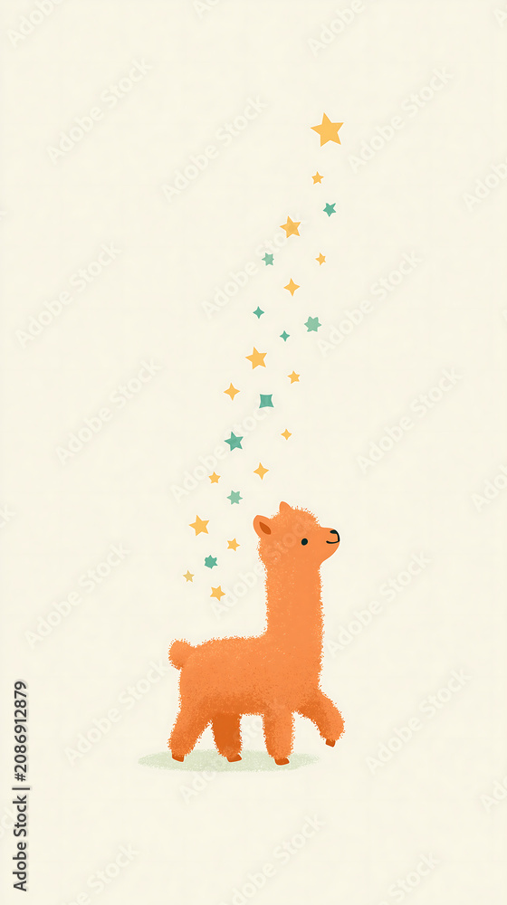 Fototapeta premium A fox stands gracefully surrounded by floating golden stars