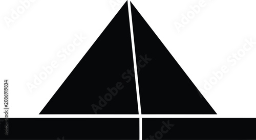 Fotografie Silhouette vector of a simple minimalist modern sailboat icon design