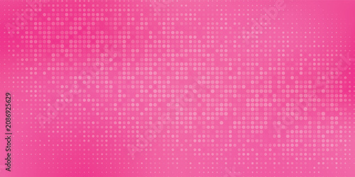 Fotografie Abstract Bright Pink Halftone Dots Pattern Background with Soft Light Gradient