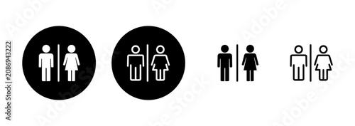 Toilet icon logo design. Girls and boys restrooms sign and symbol. bathroom sign. wc, lavatory