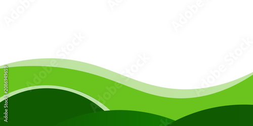 Abstract green eco wave background. Modern wavy banner template with copy space for organic design.