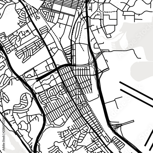 Schilderij op canvas Symbol Map of the City San Bruno (California, USA) showing the city center with