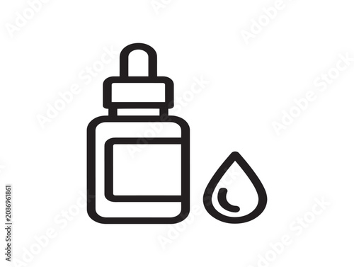 Minimalist Face Serum Bottle Icon Representing Skincare Routine and Beauty