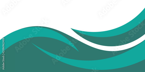 Modern sports wrap livery design template. Abstract dynamic wavy vector graphic striping in turquoise tones for vehicle decal,