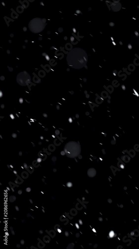 Snow Falling on Black Background, Winter Overlay