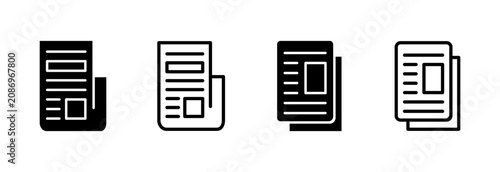 Photos Newspaper icon symbol for apps and websites