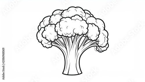 Hand drawn cauliflower head line art illustration