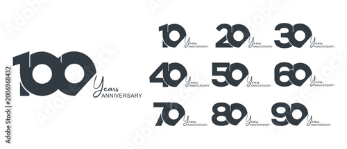 Collection of anniversary logo design. Celebration day special vector symbol concept
