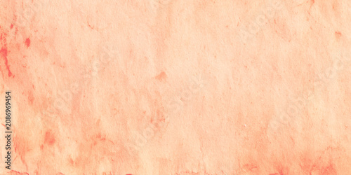 Foto Soft peach background with subtle red watercolor paper texture and stains for de