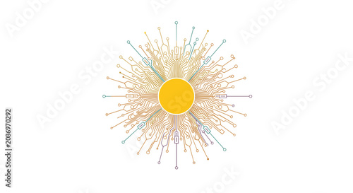 Vibrant yellow sunburst graphic design element.