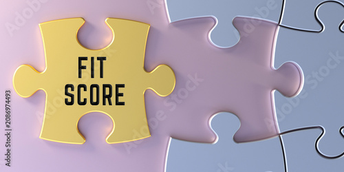 Fit Score Gold Puzzle Piece Business Evaluation Concept