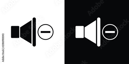 Canvastavla Decrease volume icon set