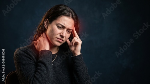 Woman with Headache and Neck Pain