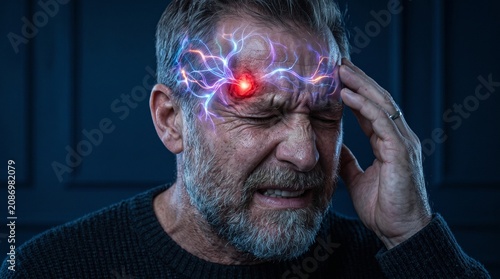 Man Suffering From Severe Migraine