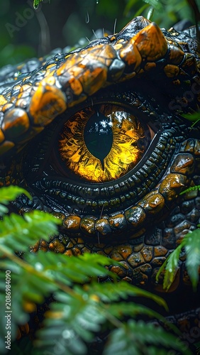 Reptile Eye In Jungle.